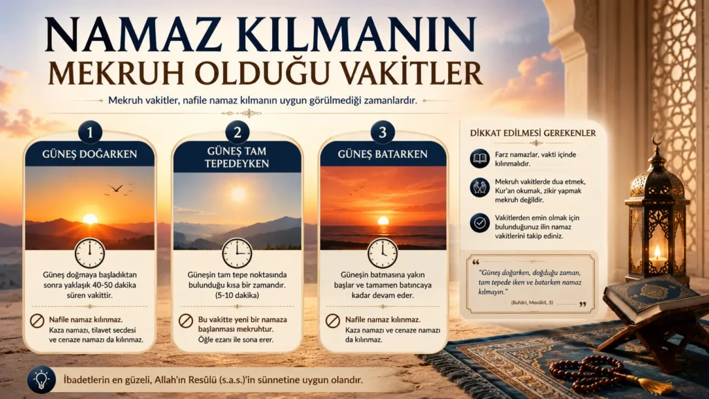 Namaz Kılmanın Mekruh Olduğu Vakitler